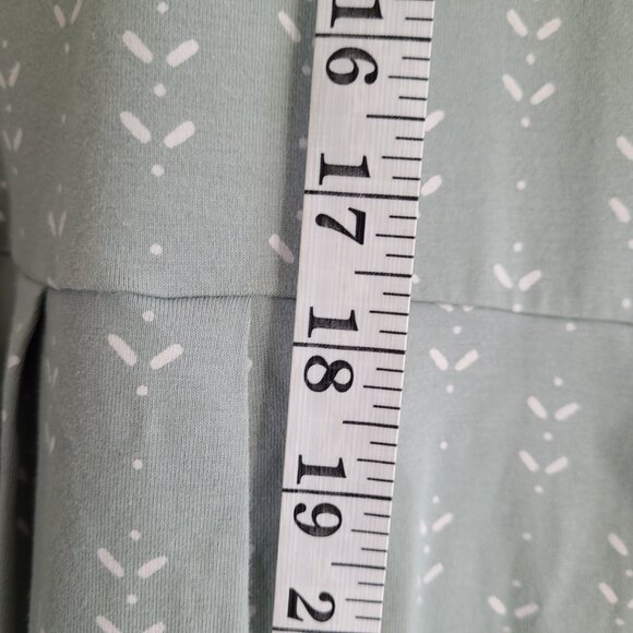 NorthStyle T-shirt Dress 1X Green Floral Print Jersey Knit Pockets Knee Casual - Picture 11 of 11